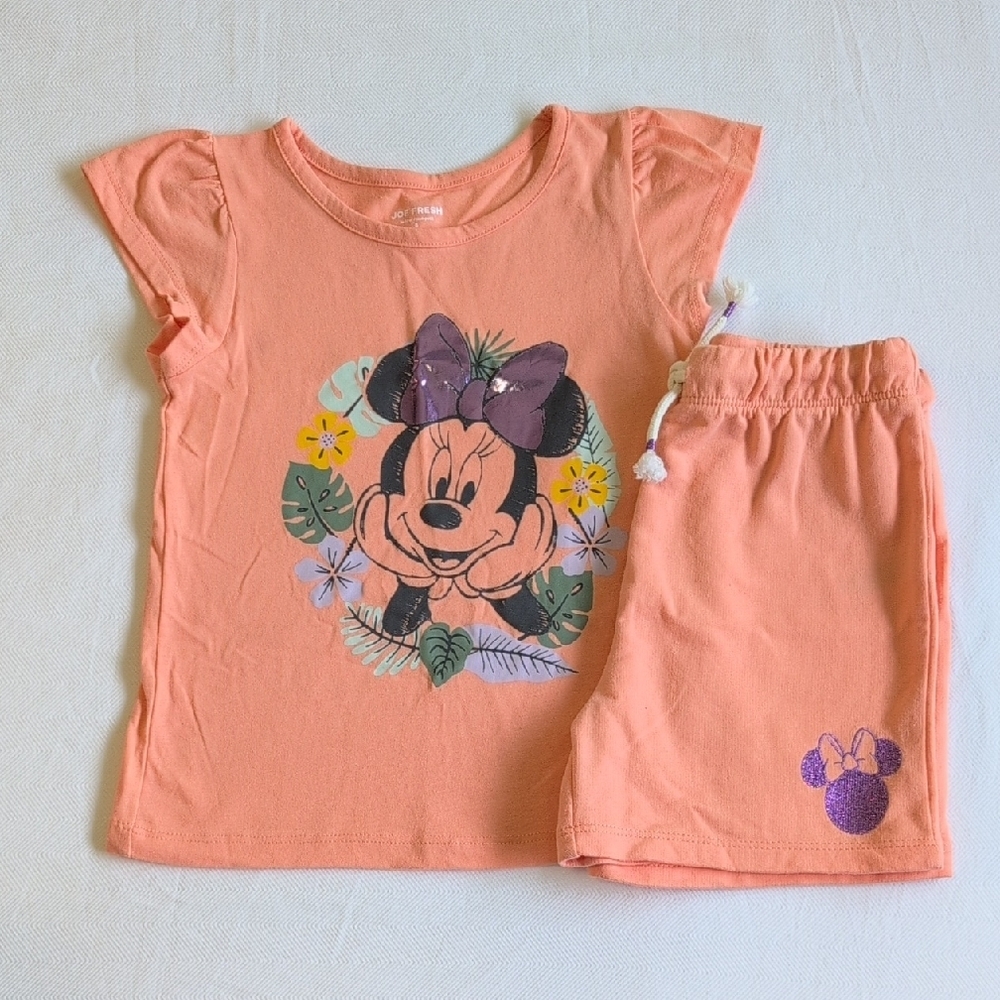 joe fresh x disney minnie mouse tropical summer matching outfit set 5T girls